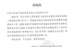 平安产险温州分公司：收到温州市政府金融办表扬函