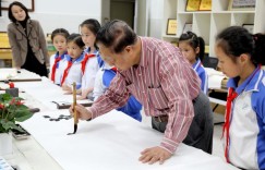 增强学生文化  深圳市福田区举办书画名家进校园活动
